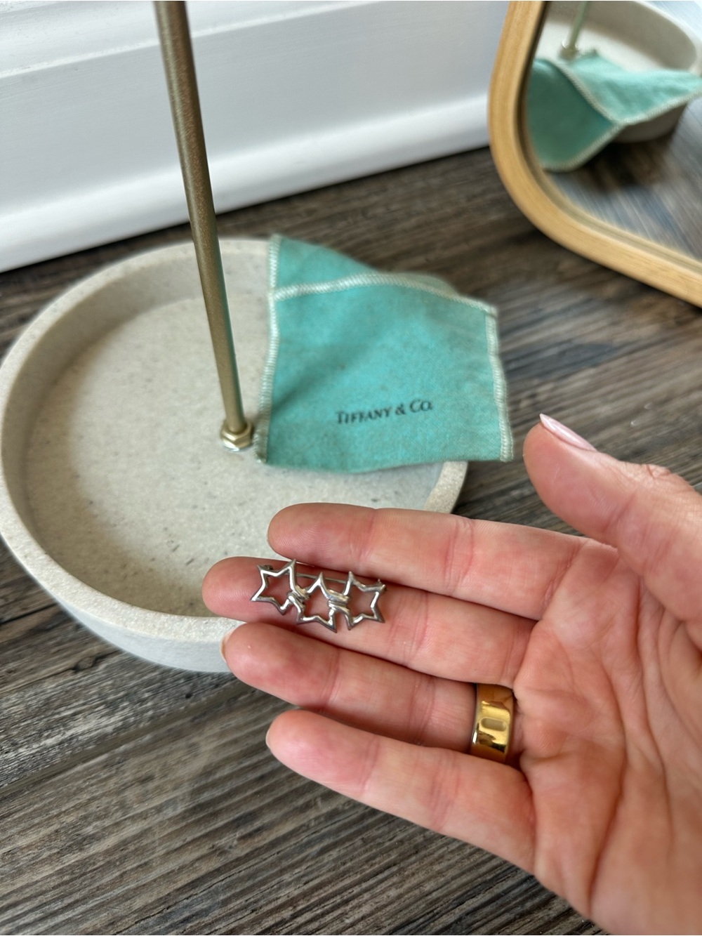Vintage Tiffany & Co. Sterling Silver 3 Star brooch -
